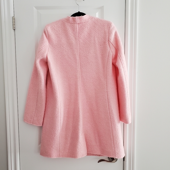 NWT Joe Fresh pink boucle frock coat, size medium - Picture 2 of 4